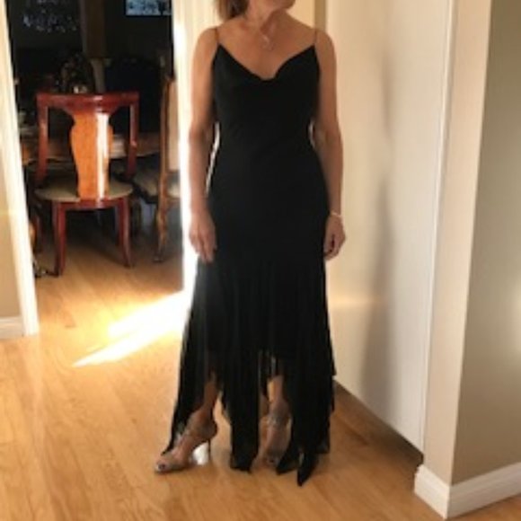 Dina Bar - El Silk Spaghetti Straps Cocktail Dress - Picture 4 of 6